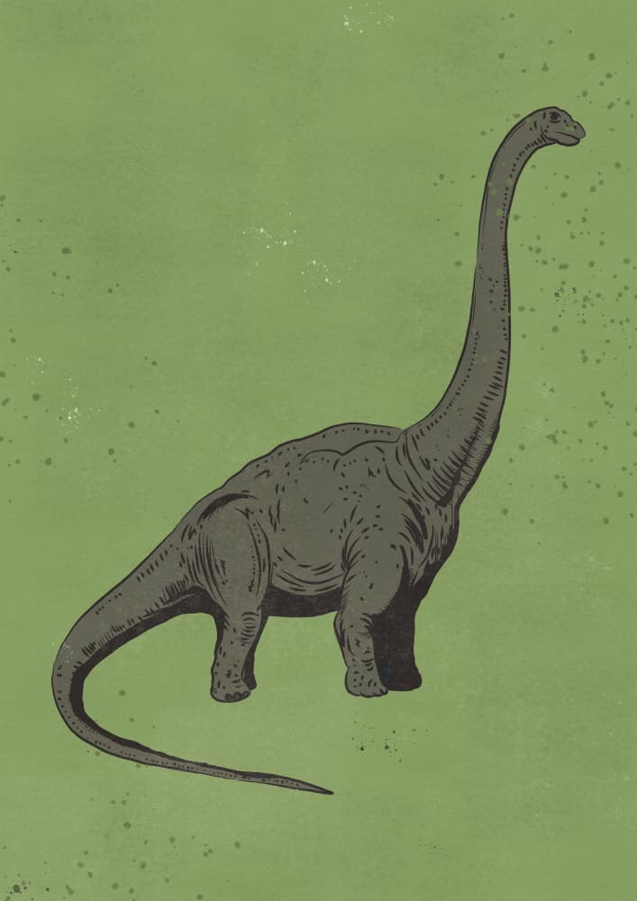 Long Neck Dinosaur by Nicholas — canvas wall art