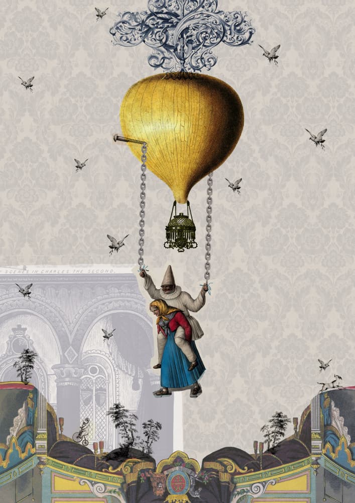 Jester's Golden Flight by Pascal Bouchet-Spiegel — canvas wall art