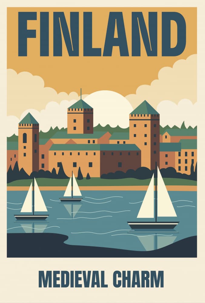 Finland Medieval Charm by Marika Barsrsind β canvas wall art