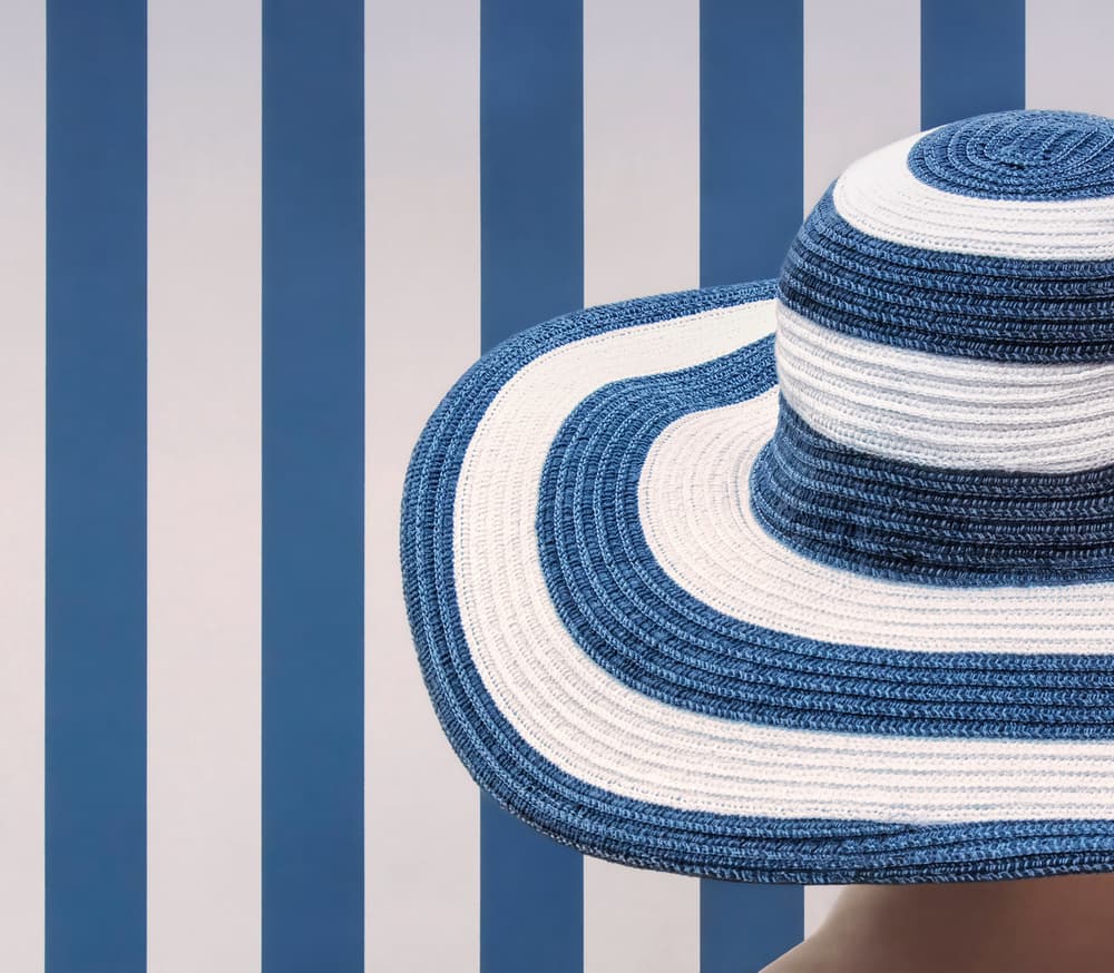 Striped Summer Hat by Burghard Nitzschmann — canvas wall art