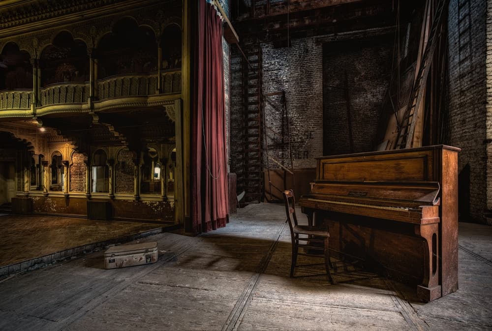 Abandoned Theatre Piano by Adrian Popan — canvas wall art