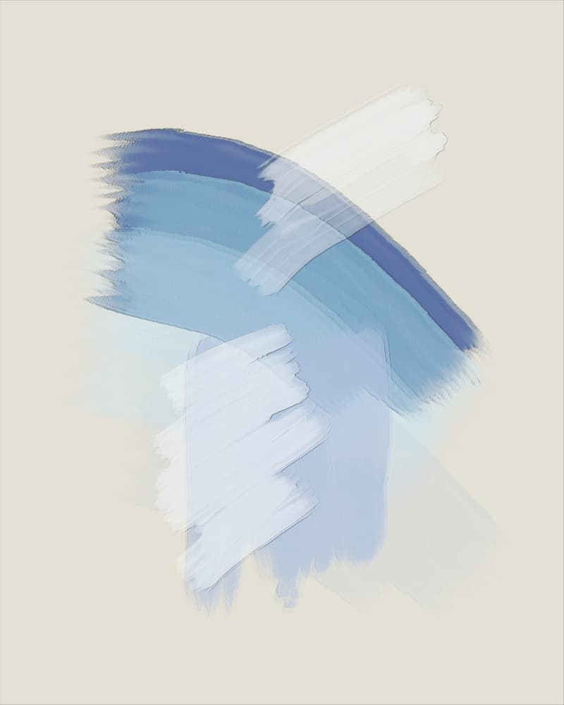Modern Blue Brushstrokes by Sannel Larson — canvas wall art