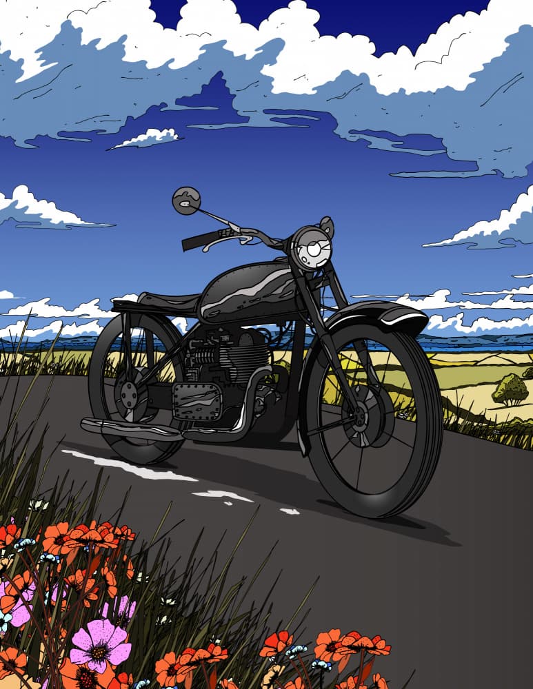 Classic Motorcycle Road Trip by Nicholas — canvas wall art