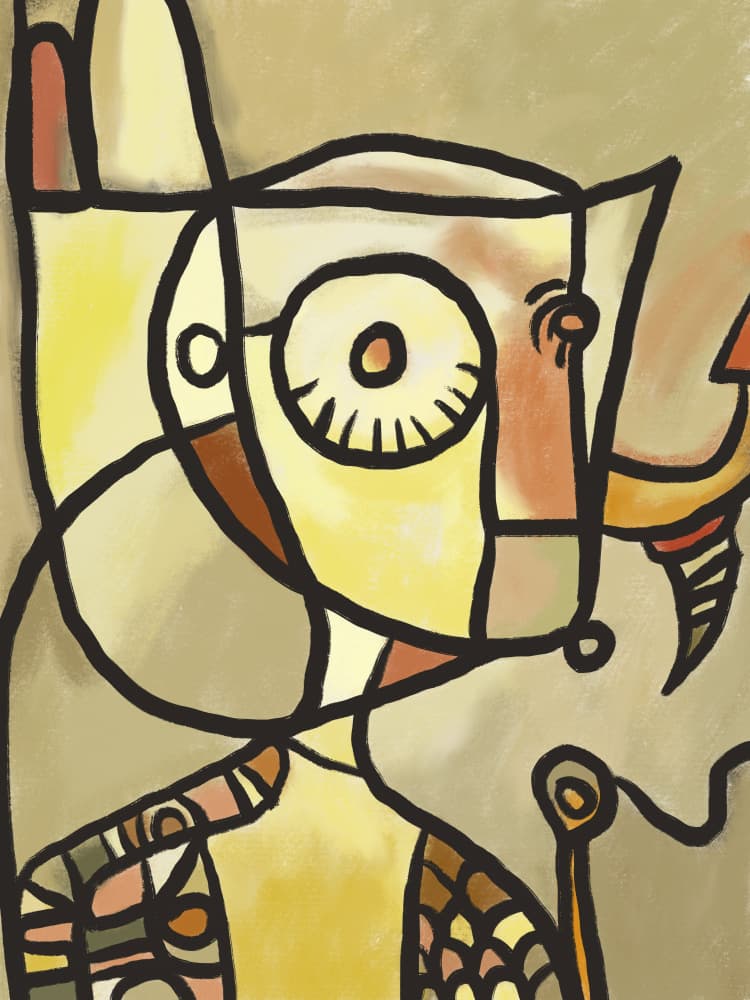 Modern Abstract Face by Little Dean — canvas wall art