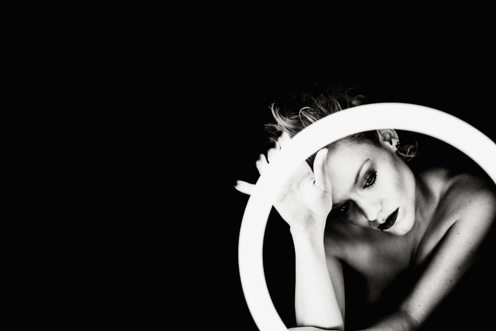 Woman In Ring Light by Erkan Camlilar — canvas wall art