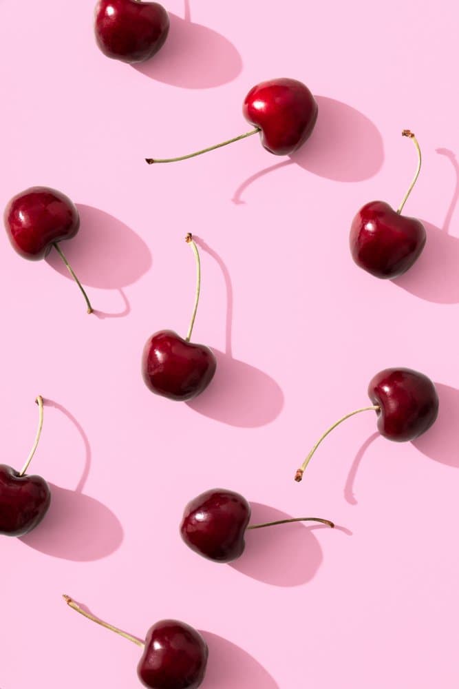 Red Cherries Pink Pop by Pictufy Studio III — canvas wall art
