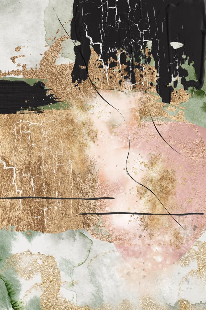 Cracked Gold Abstract by Sally Ann Moss — canvas wall art