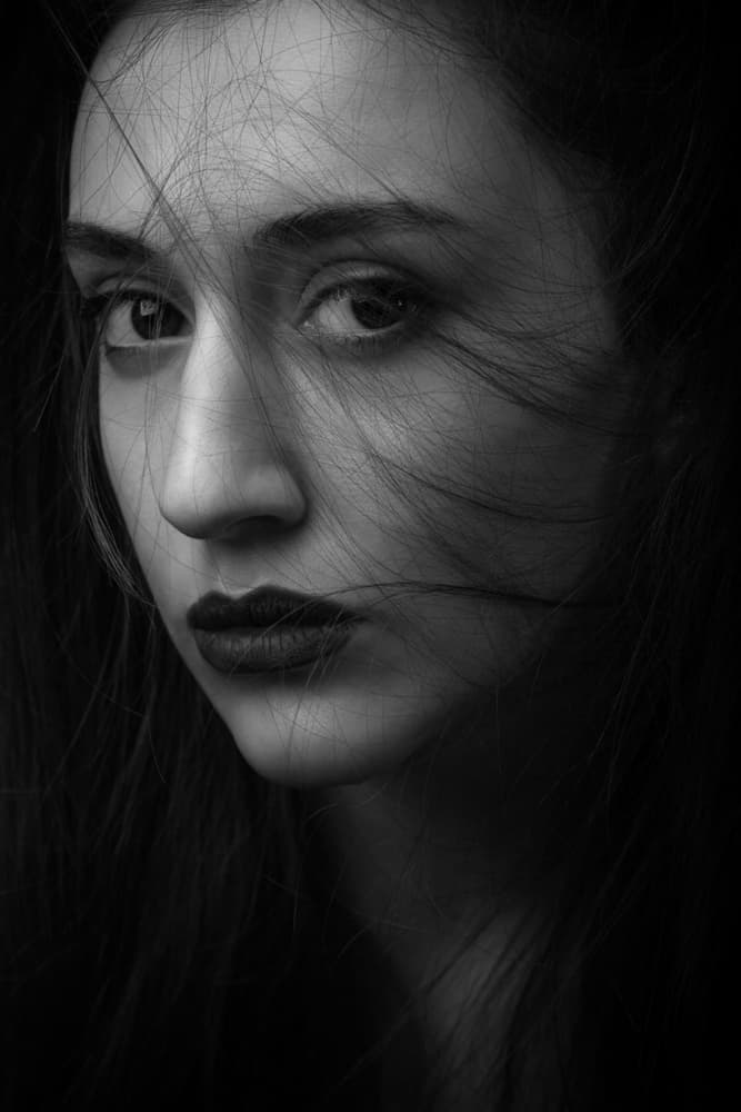Pensive Dark Gaze by Mehdi Mokhtari — canvas wall art