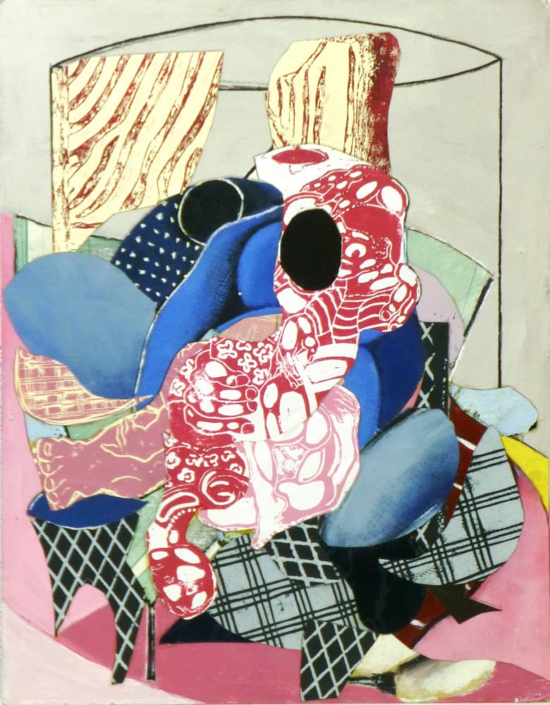 Vibrant Collaged Figure by Pascal Marlin — canvas wall art