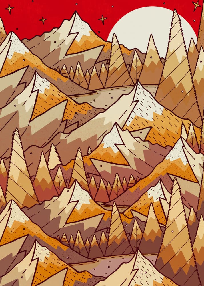 Red Sky Mountain Lake by Stephen Wade — canvas wall art