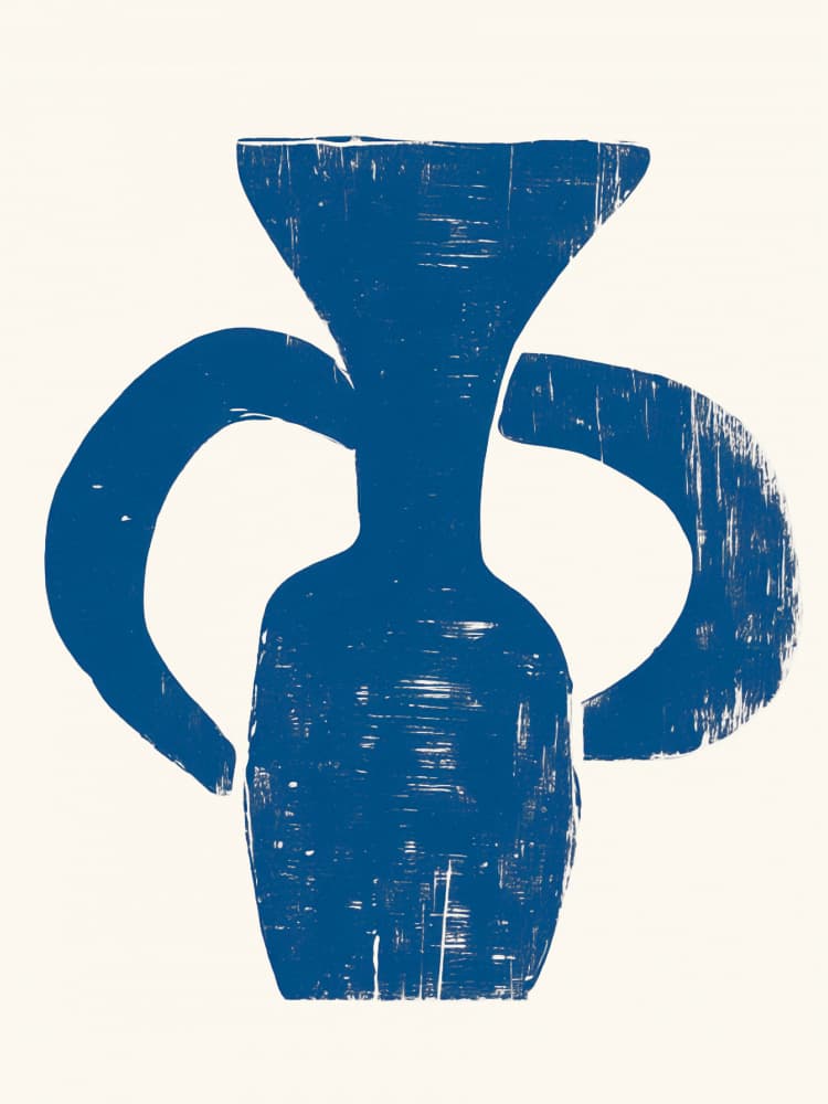 Textured Blue Vessel by The Printable Studio — canvas wall art