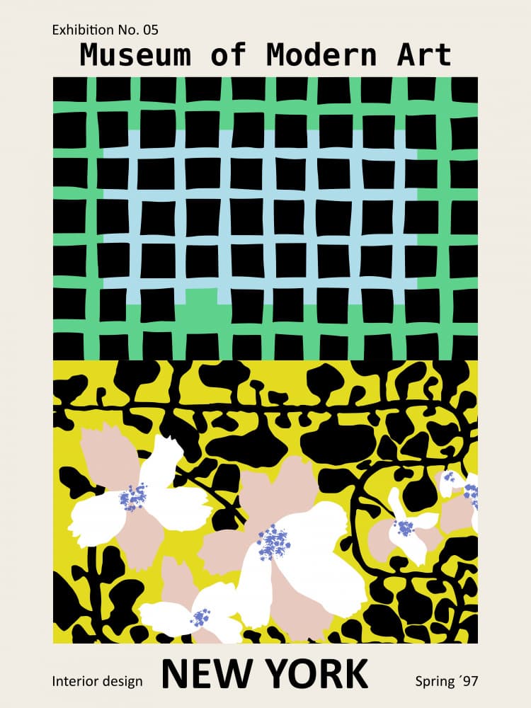 Vibrant Abstract Floral Grid by Annick — canvas wall art