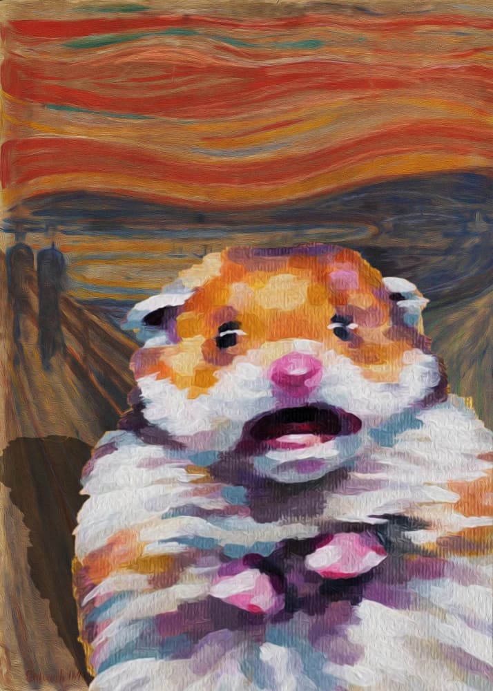 Screaming Hamster Art by Artelele — canvas wall art