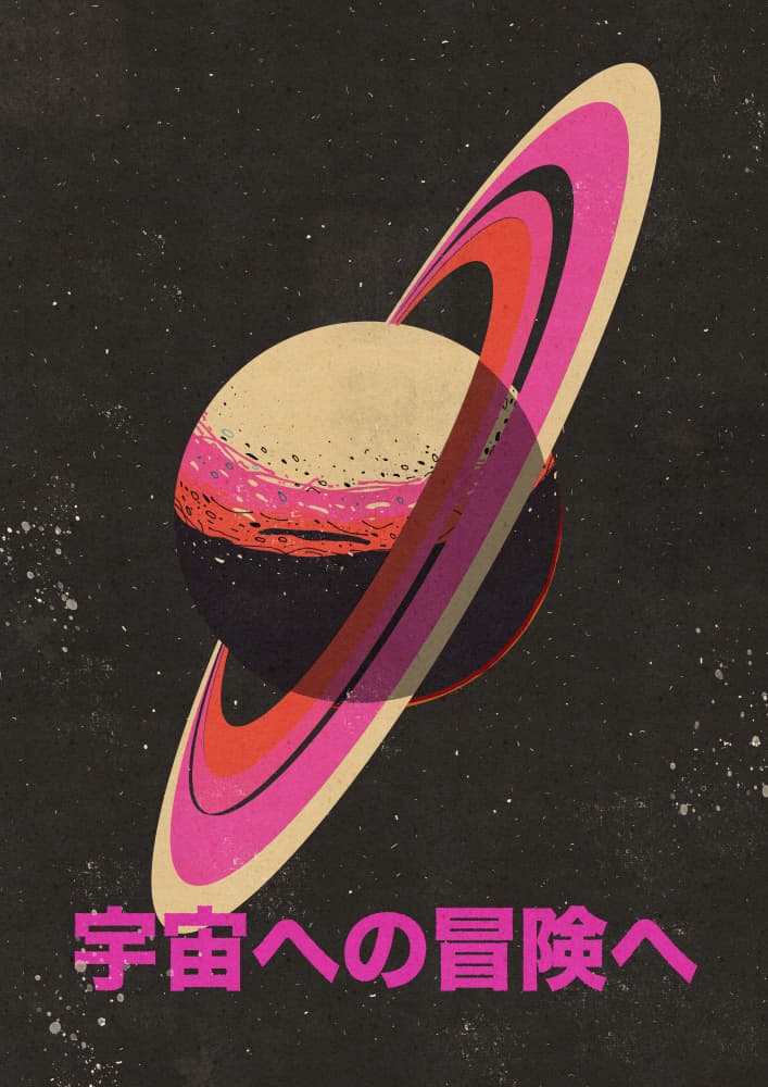 Retro Space Adventure by Nicholas — canvas wall art