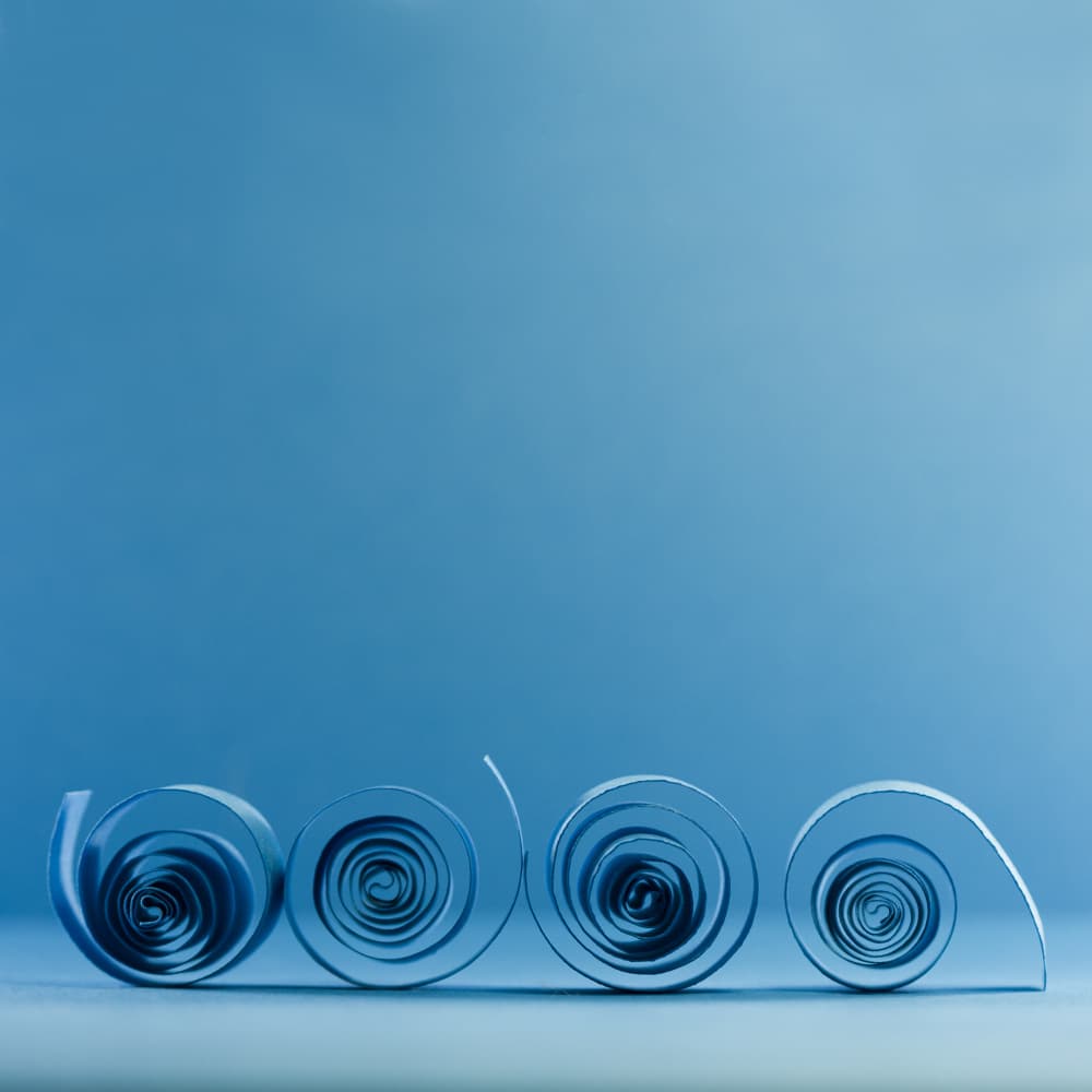 Minimalist Blue Spirals by Ileana Bosogea-Tudor — canvas wall art