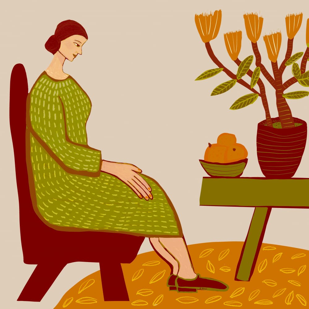Thoughtful Woman At Home by Sharyn Bursic — canvas wall art