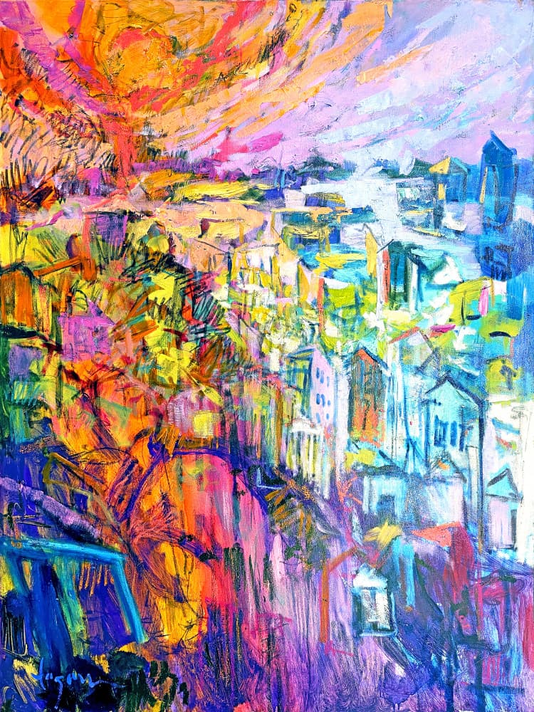 Vibrant Cityscape by Dorothy Fagan — canvas wall art