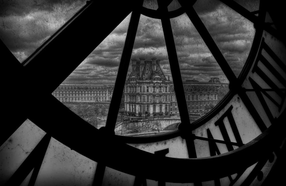 Louvre Through Grand Clock by Christian MARCEL — canvas wall art