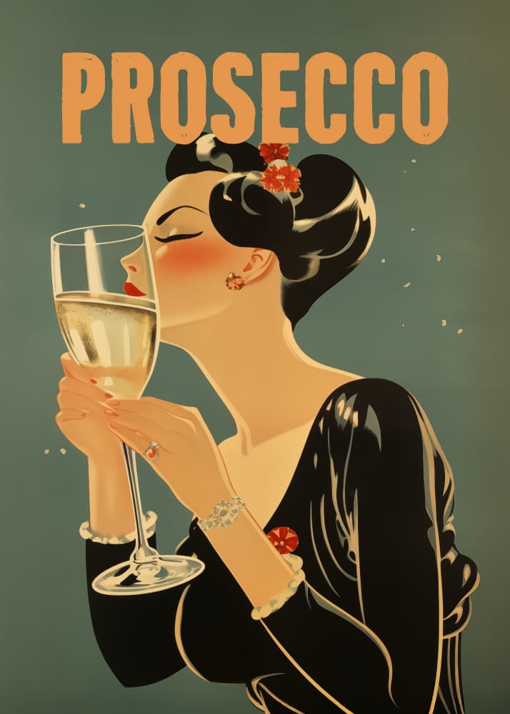 Elegant Prosecco Woman by Andreas Magnusson — canvas wall art