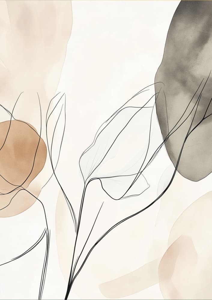 Delicate Botanical Lines by SHANDU — canvas wall art