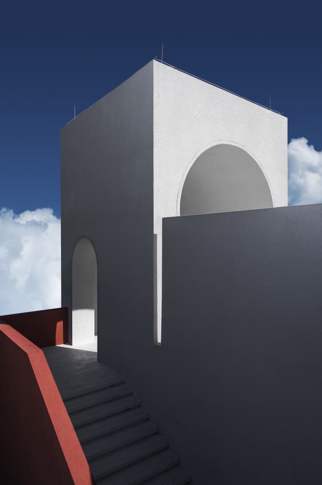 Minimalist Arches Blue Sky by Alvin Wang — canvas wall art