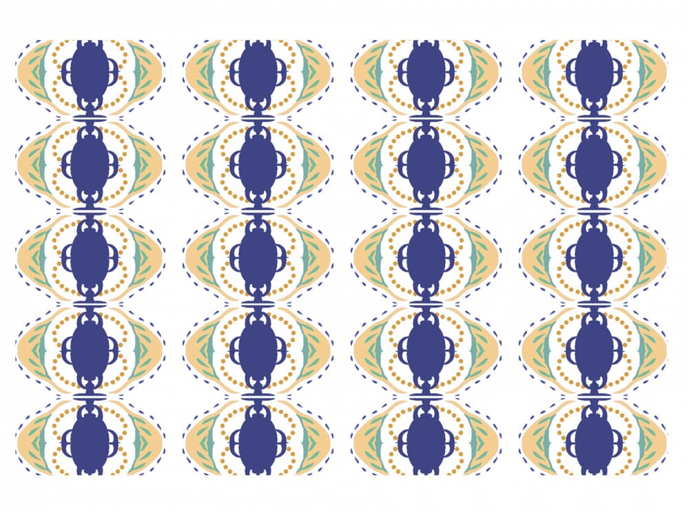 Ornate Blue Oval Pattern by Breanna Megan Studio — canvas wall art