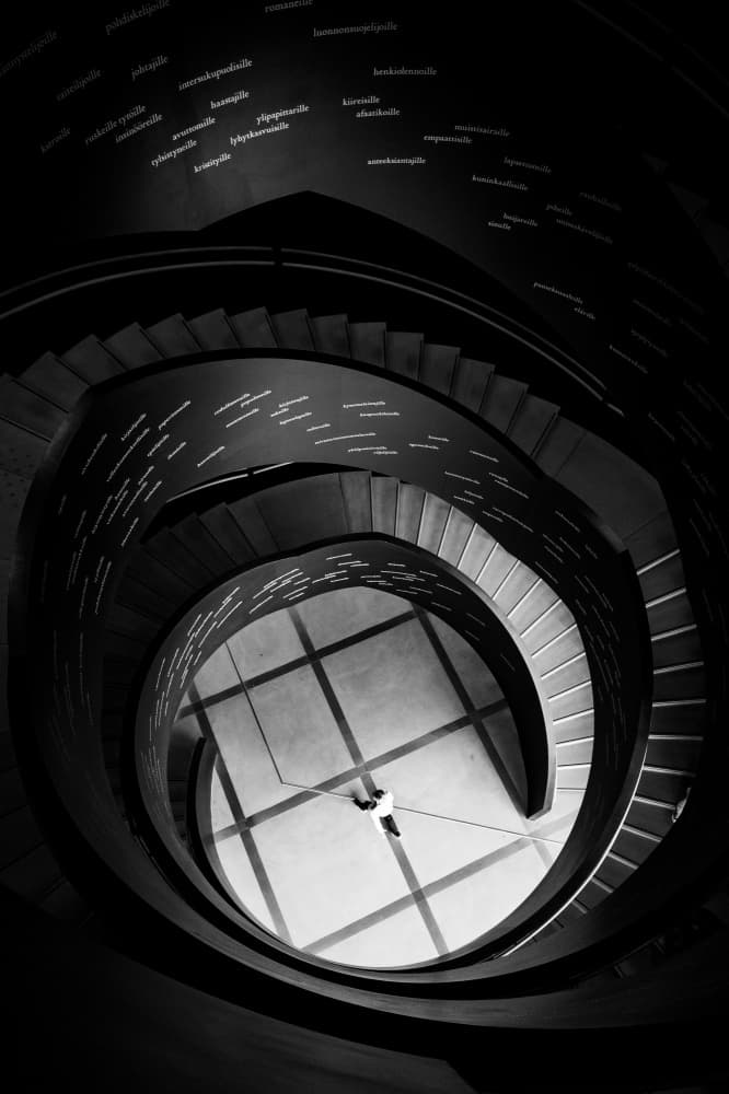 Descending Spiral Staircase by Fernando Coelho — canvas wall art