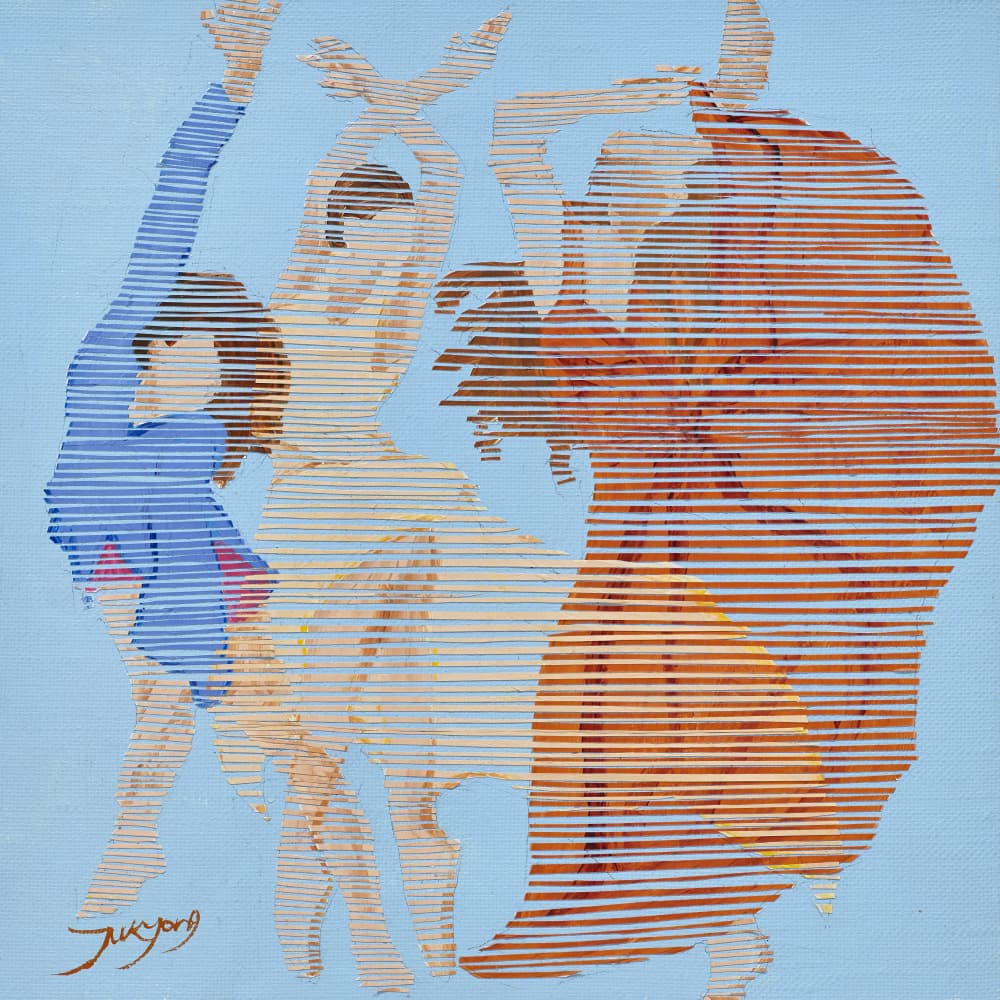 Flowing Dance Figures by Jukyong Park — canvas wall art