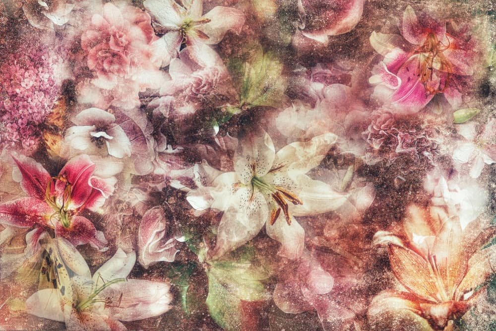 Romantic Faded Blooms by Ludmila Shumilova — canvas wall art
