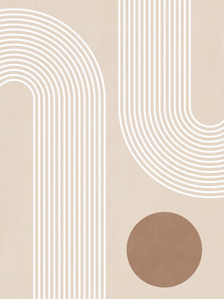 Geometric Arches And Circle by Elena Ristova — canvas wall art
