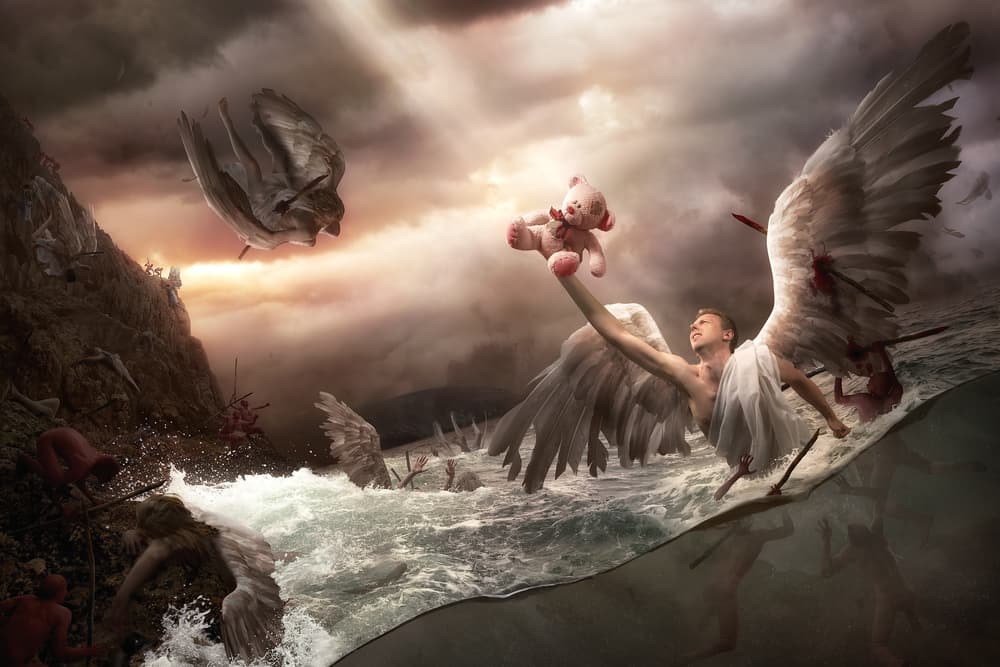Wounded Angel Offering by Christophe Kiciak — canvas wall art