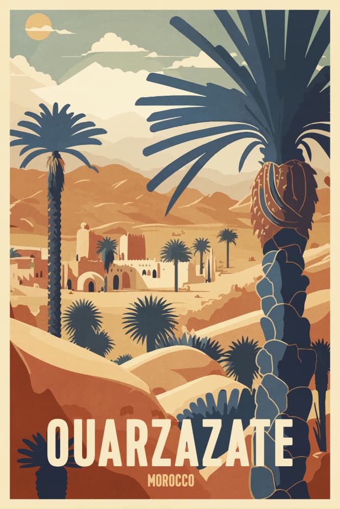 Ouarzazate Desert Palms by thomas chedeville — canvas wall art