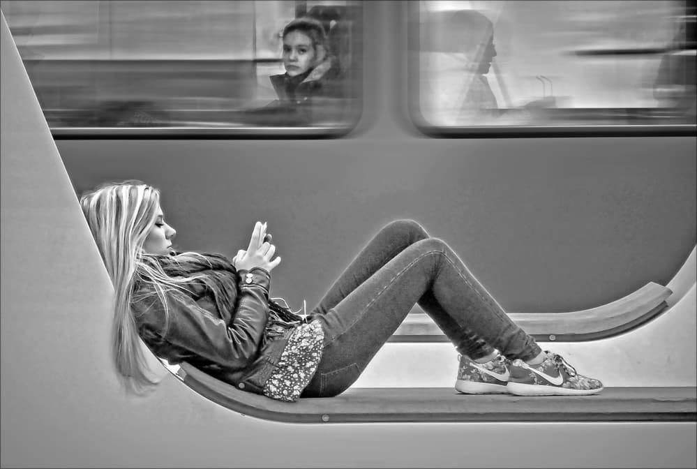Urban Train Reflections by Henk van Maastricht — canvas wall art