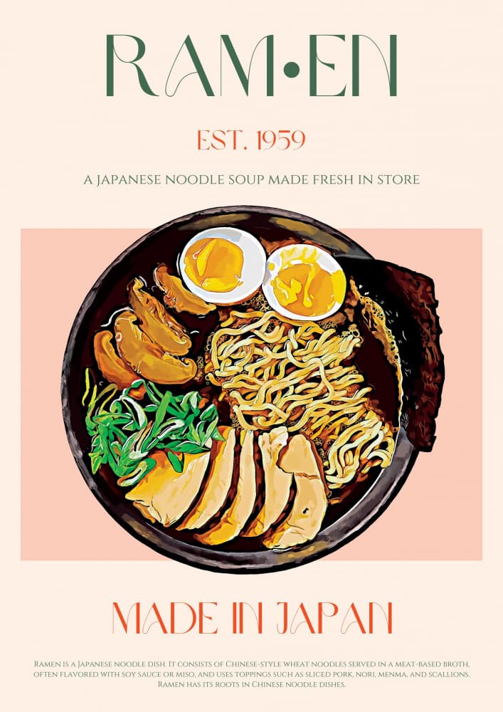 Savoring Japanese Ramen Bowl by Nazma Khokhar — canvas wall art