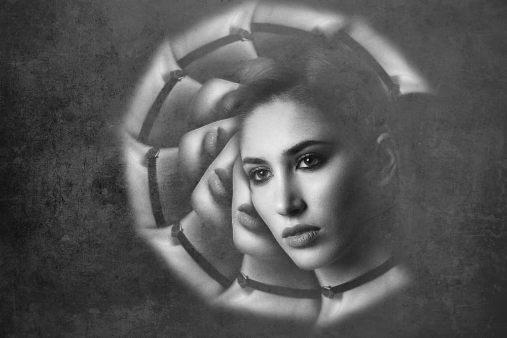 Surreal Pensive Woman by Bogdan Negoita — canvas wall art