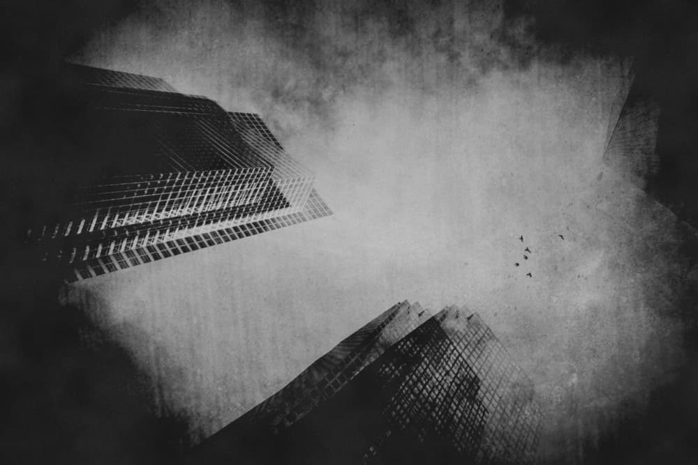 Towering Urban Sky by Robert Fabrowski — canvas wall art