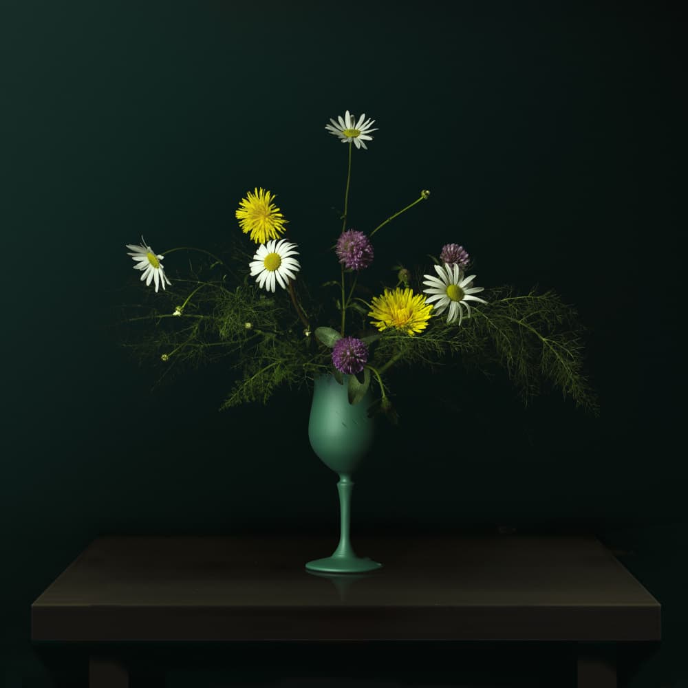 Wildflower Vase Still Life by Juan Antonio Palacios — canvas wall art
