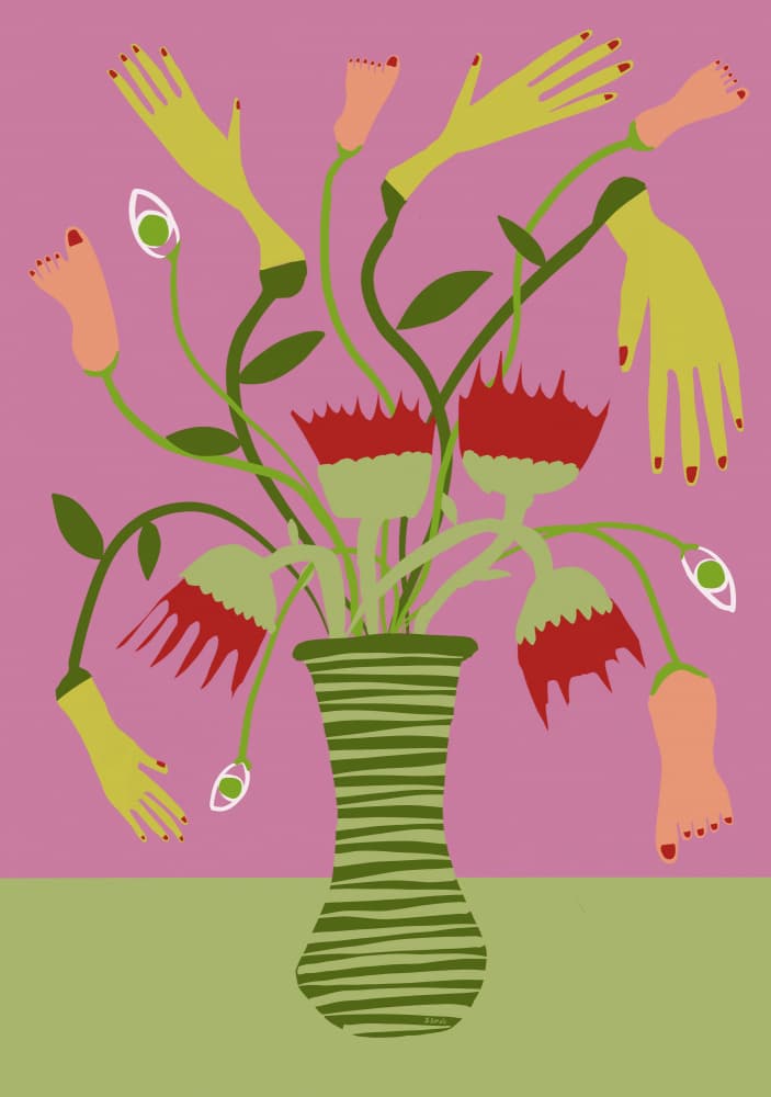 Surreal Hand Foot Bouquet by Sharyn Bursic — canvas wall art