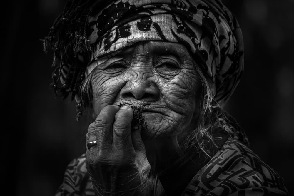 Elderly Woman Portrait by Prianto Puji Anggriawan — canvas wall art