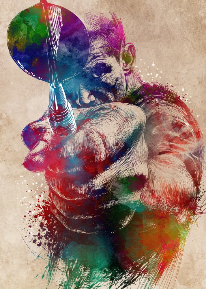 Focused Dart Player by Justyna Jaszke — canvas wall art