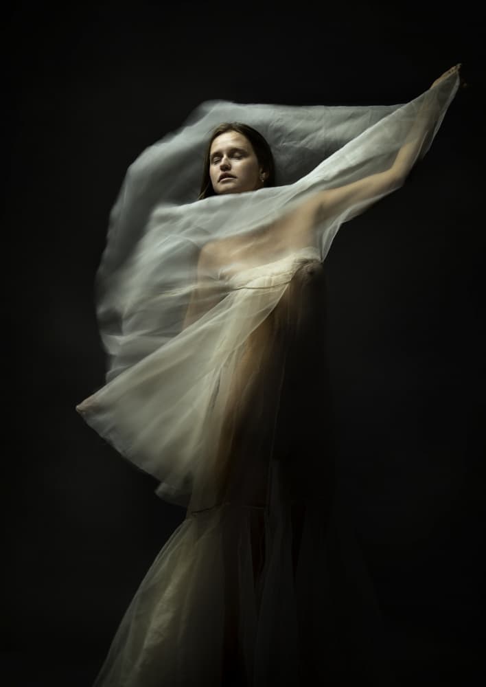 Ethereal Fabric Dance by Moris Raskin — canvas wall art