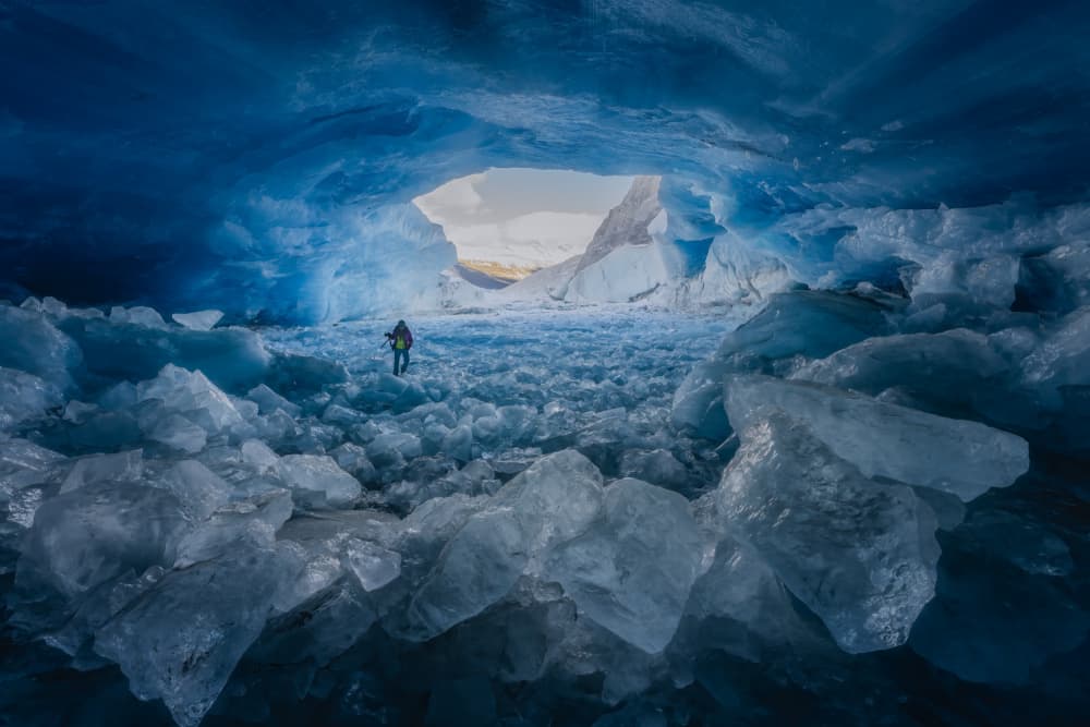 Blue Ice Cave Exploration by Yongnan Li (李永男) — canvas wall art