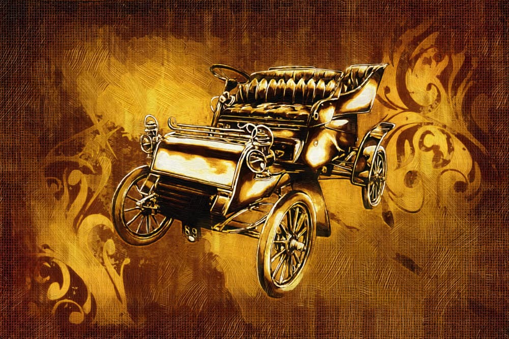 Vintage Car Elegance by Rafal Kulik — canvas wall art