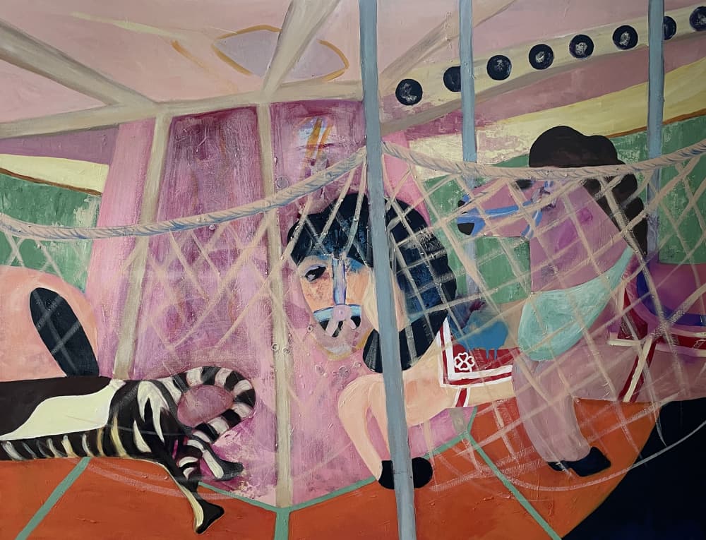Pink Carousel Dream by Carola Cedell — canvas wall art