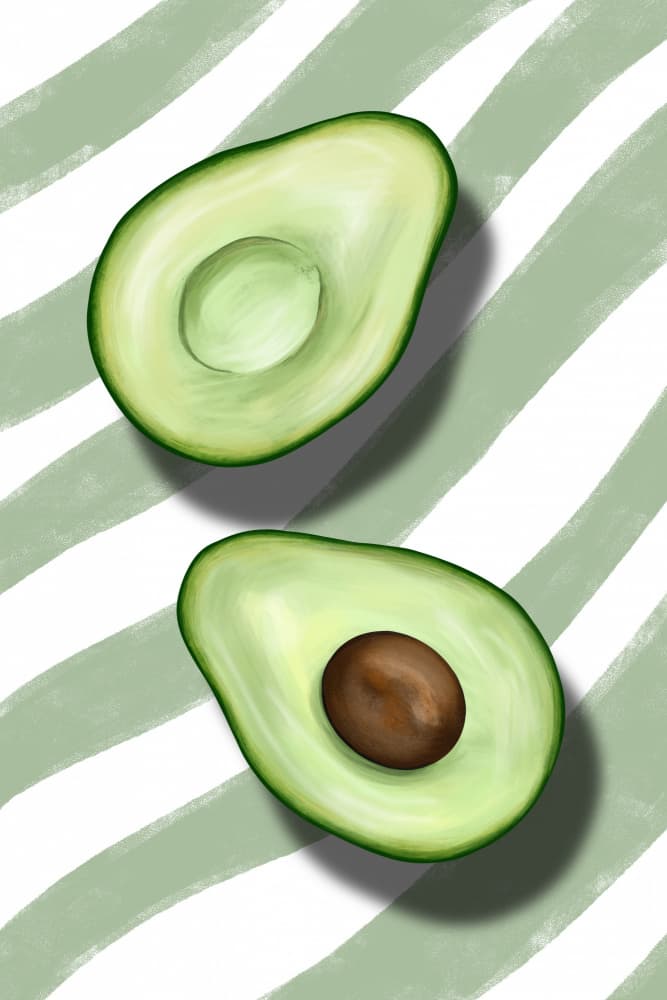 Green Avocado Stripes by EMELIEmaria — canvas wall art