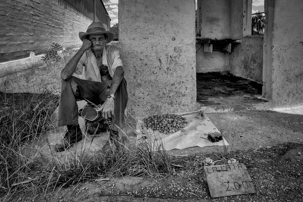Pensive Street Vendor by Andy Bauer — canvas wall art