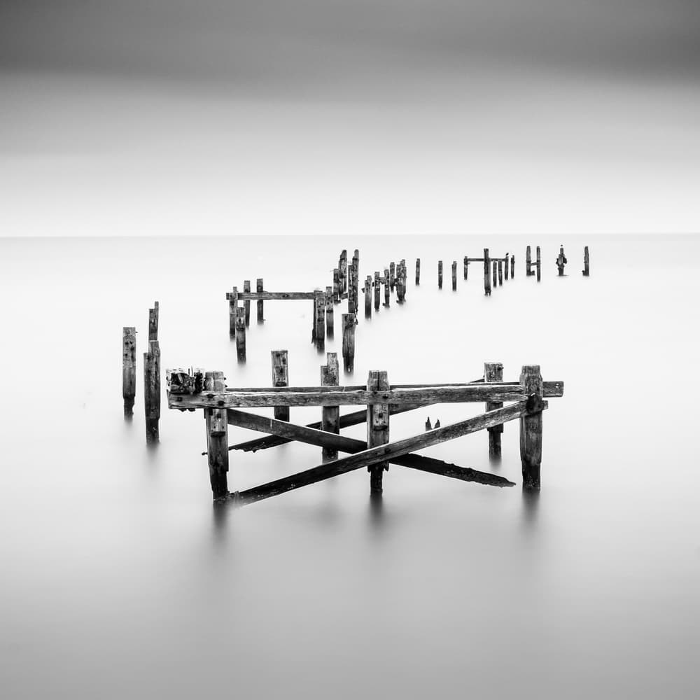 Weathered Pier Serenity by Robert Bolton — canvas wall art