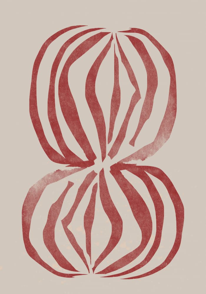 Crimson Echoforms by THE MIUUS STUDIO — canvas wall art