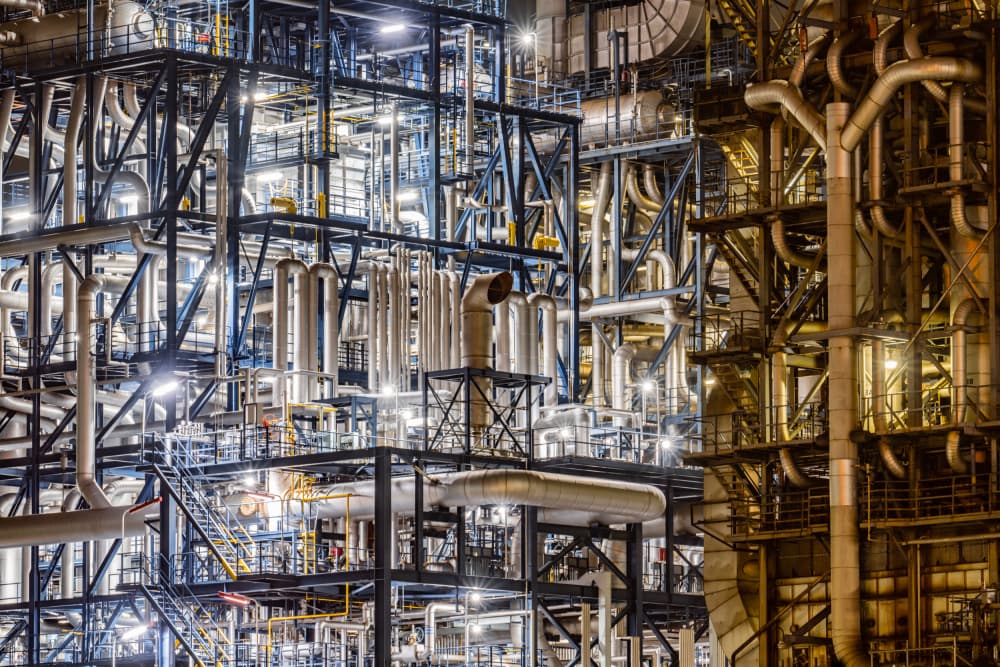 Glowing Industrial Complex by Kobayashi Tetsurou — canvas wall art