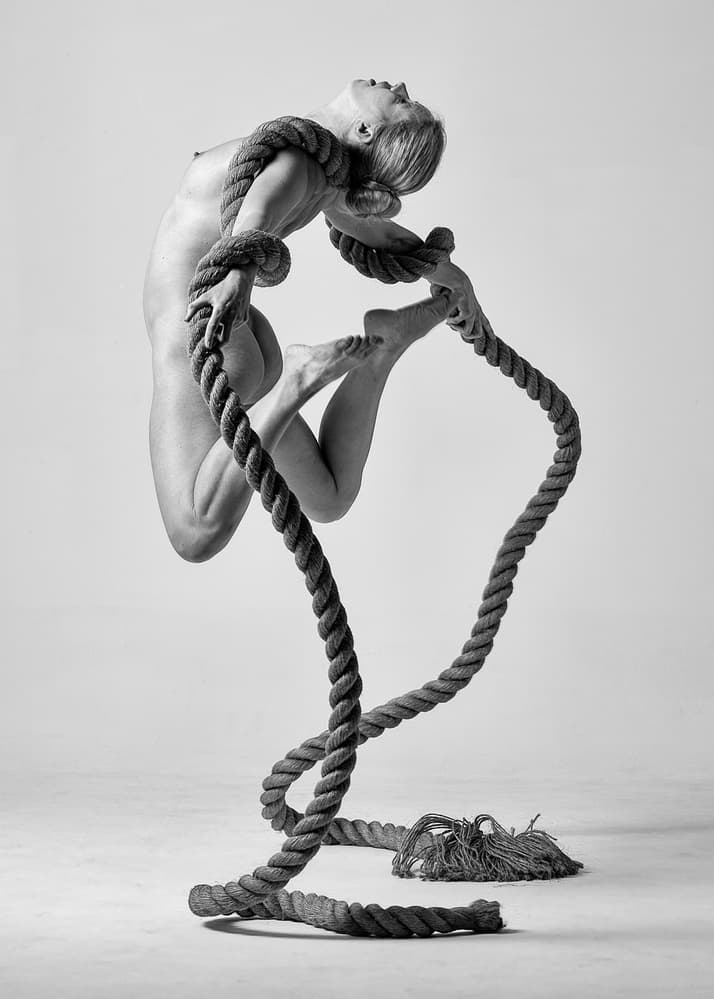 Graceful Nude Rope Dance by Ray Fritz — canvas wall art